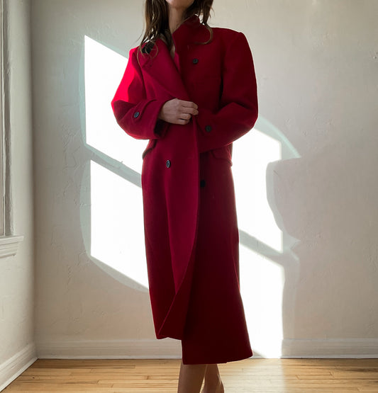 Cherry Wool Coat (S/M)