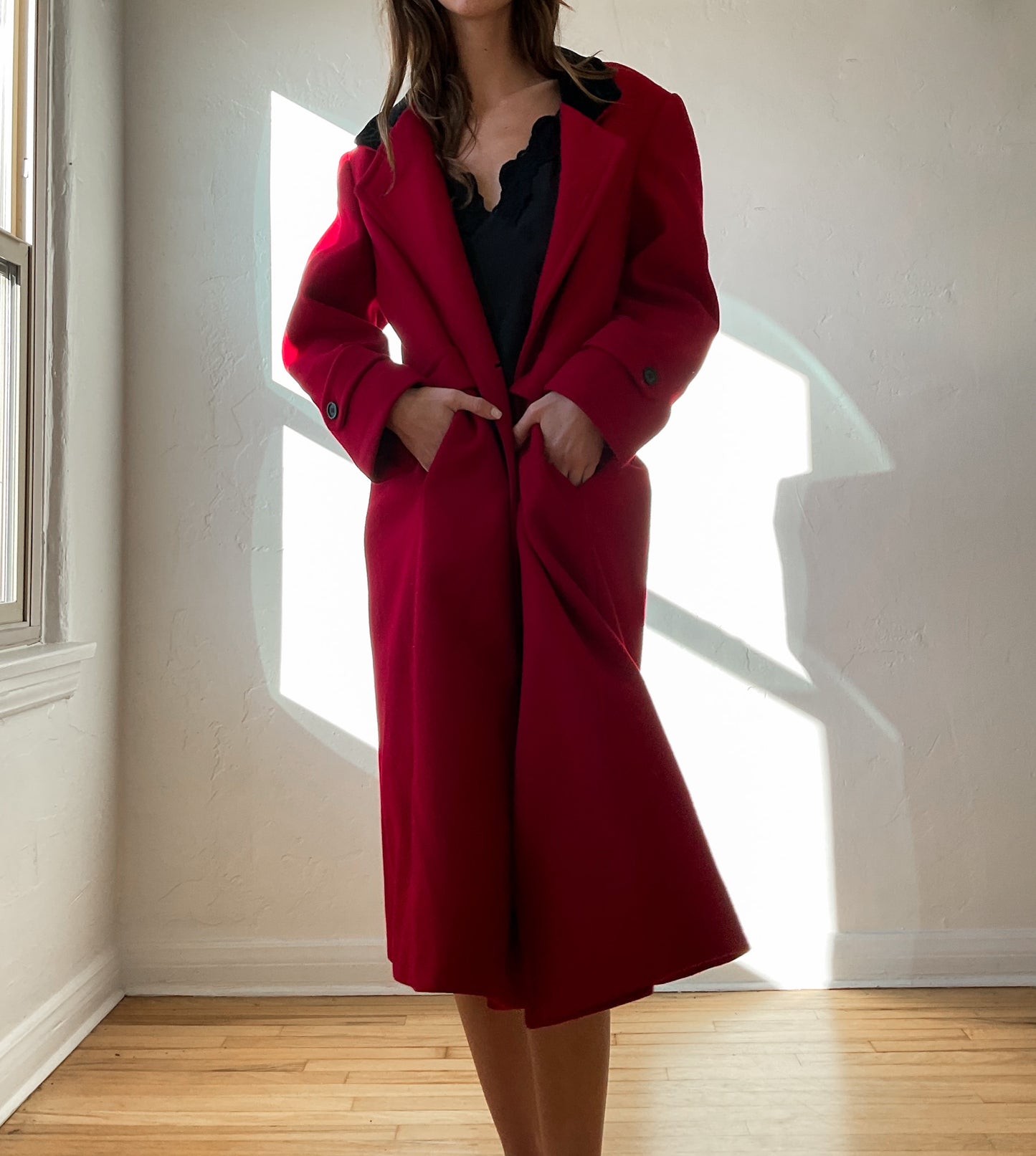 Cherry Wool Coat (S/M)
