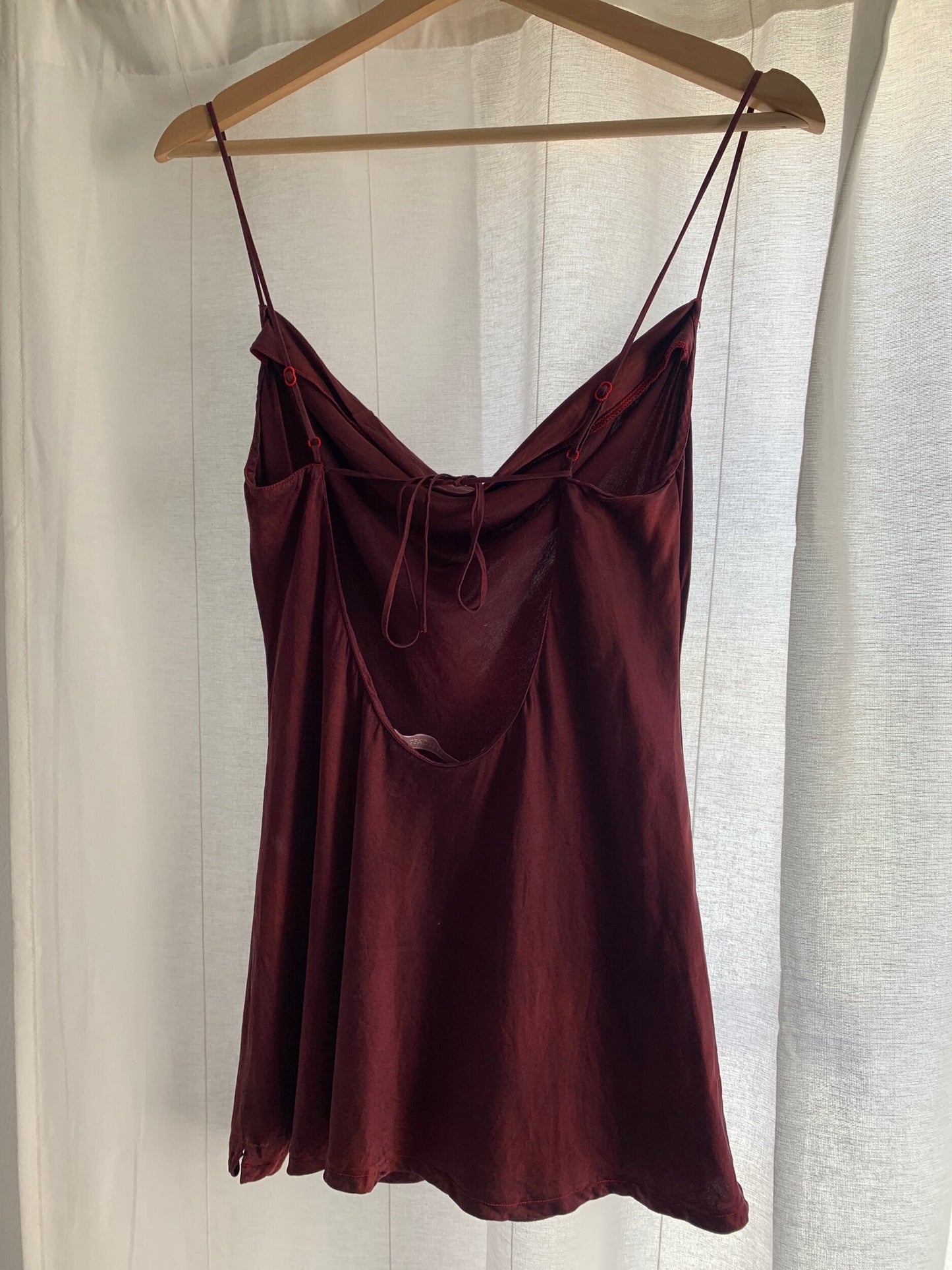 Maroon Tie Dye Silk Slip (S)
