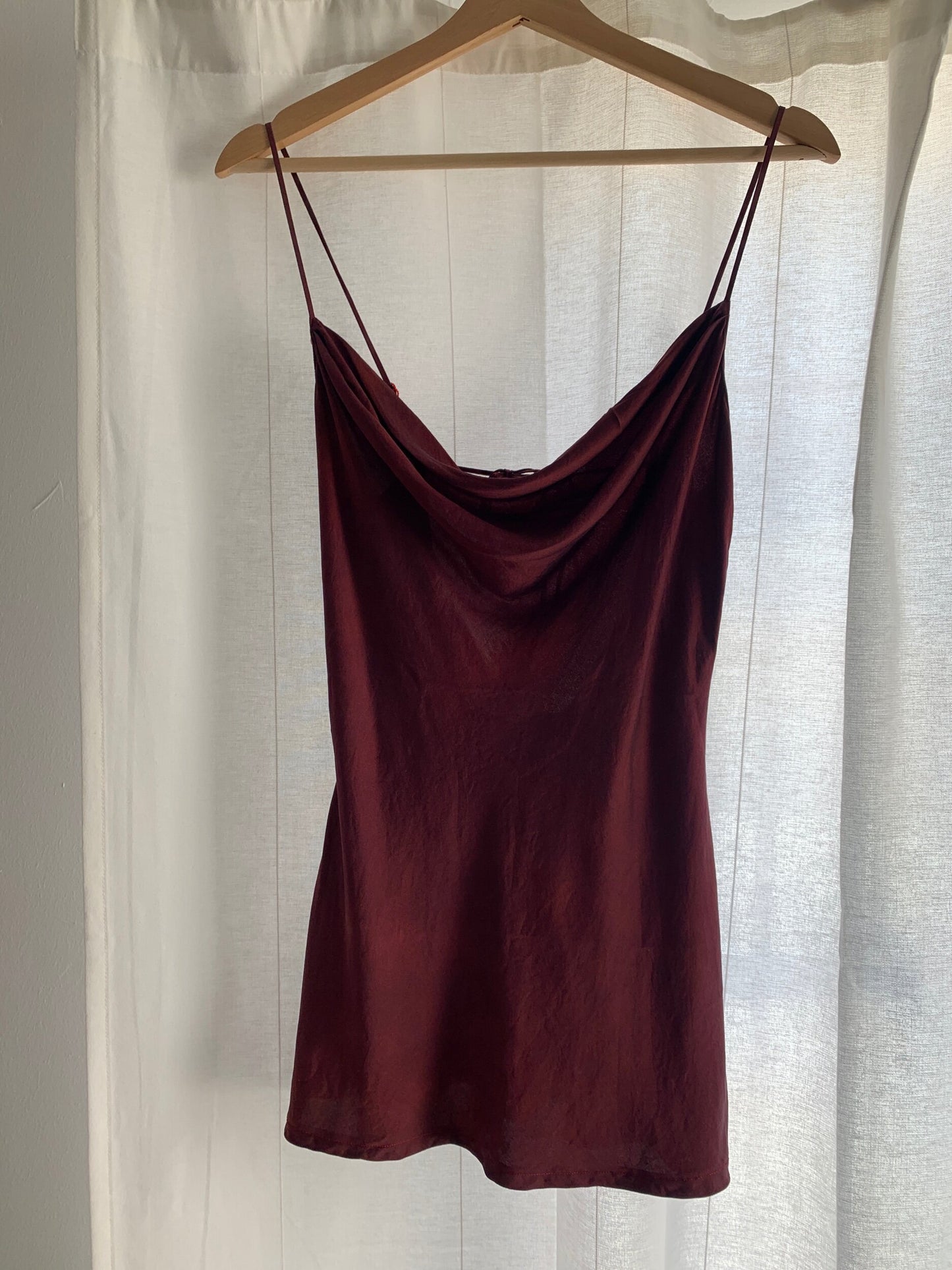 Maroon Tie Dye Silk Slip (S)
