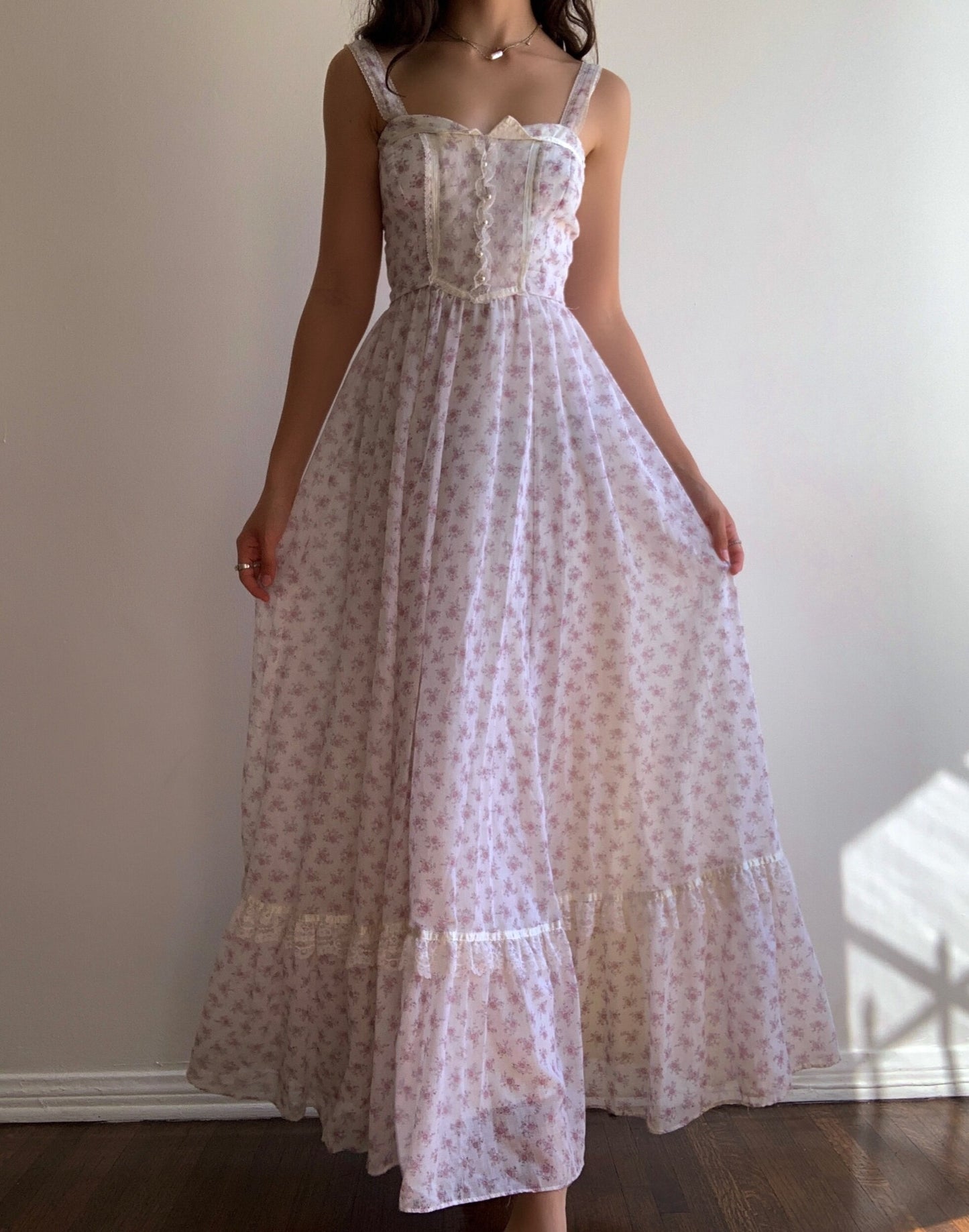 Gunne Sax Floral Gown (XS/S)
