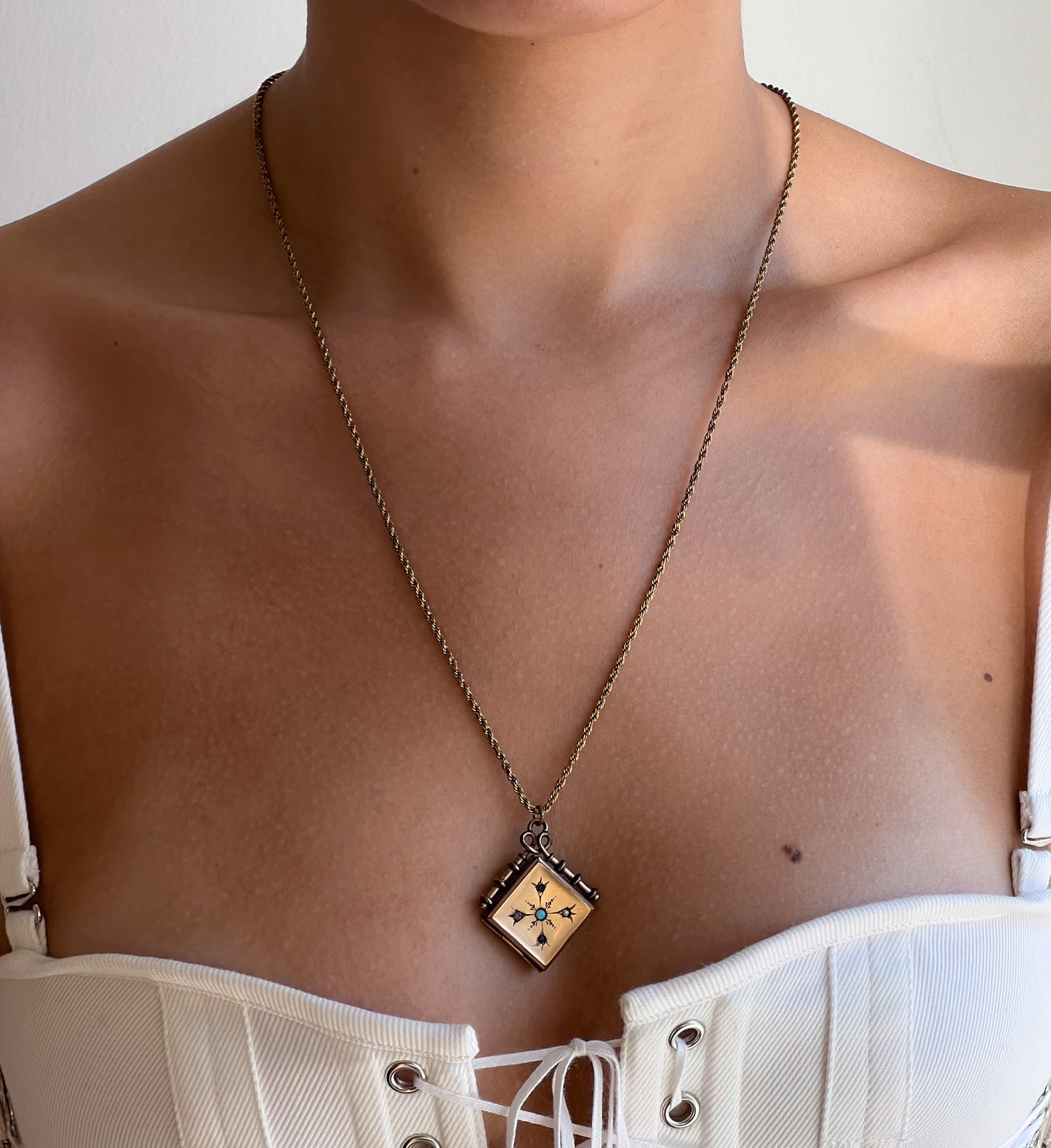 Victorian Arrow Locket Necklace