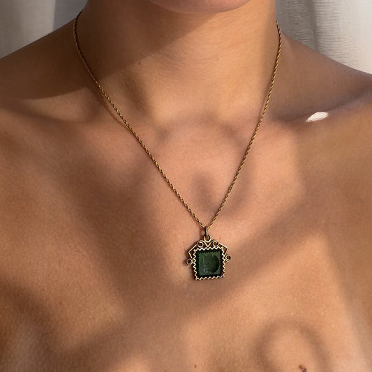 Green Intaglio Necklace