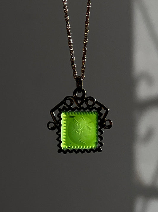 Green Intaglio Necklace
