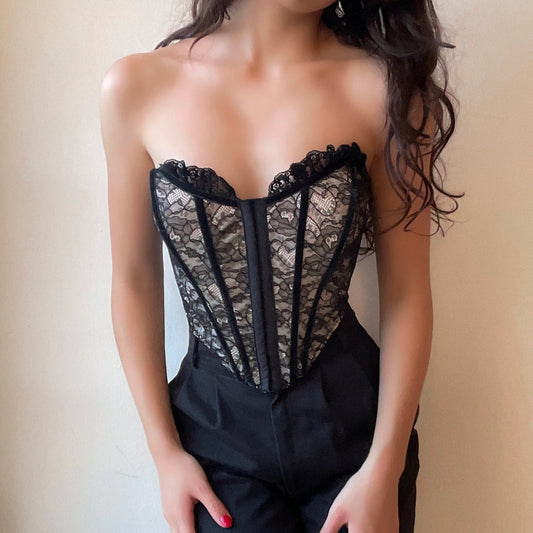 Black Lace Bustier (34B/32C)