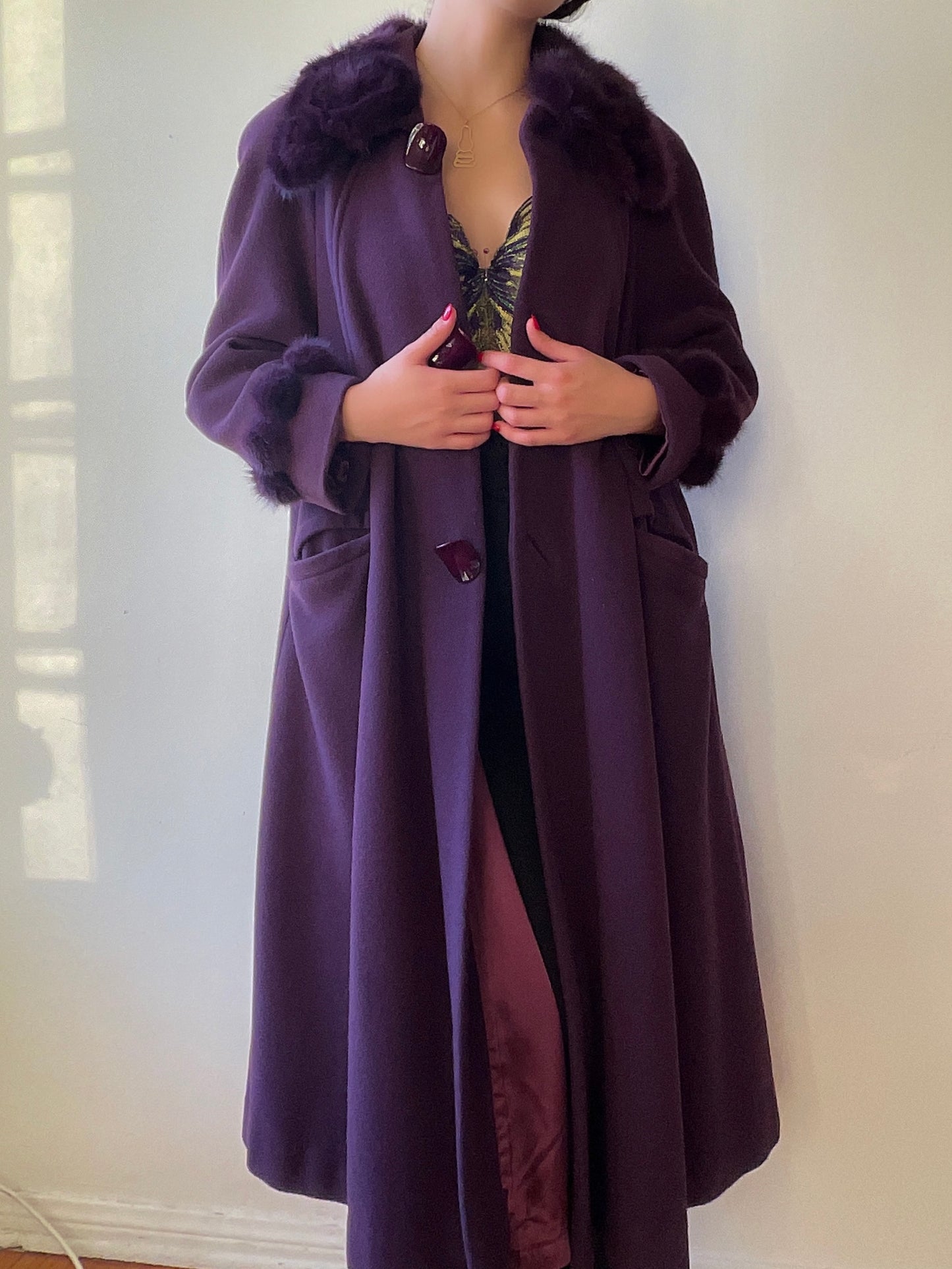 Wool Fur Coat (S/M)
