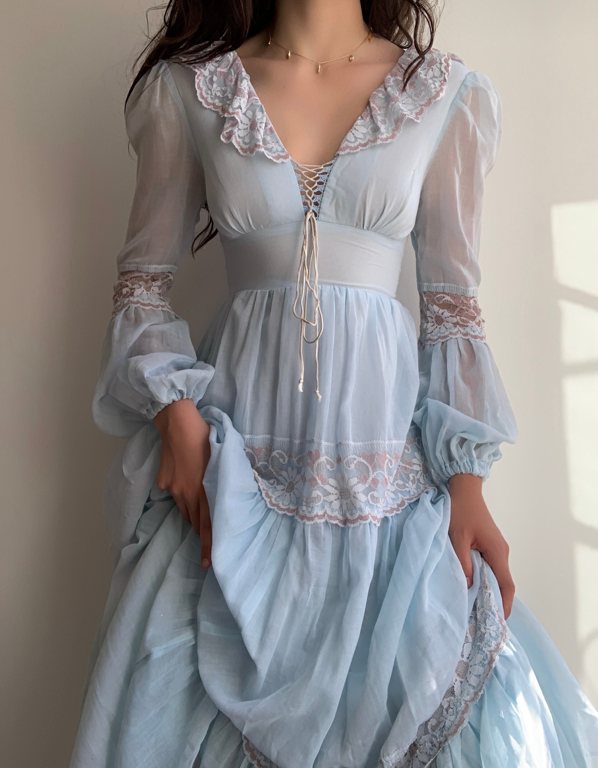 gunne sax blue dress BLUE VOILE GUNNE SAX Velour