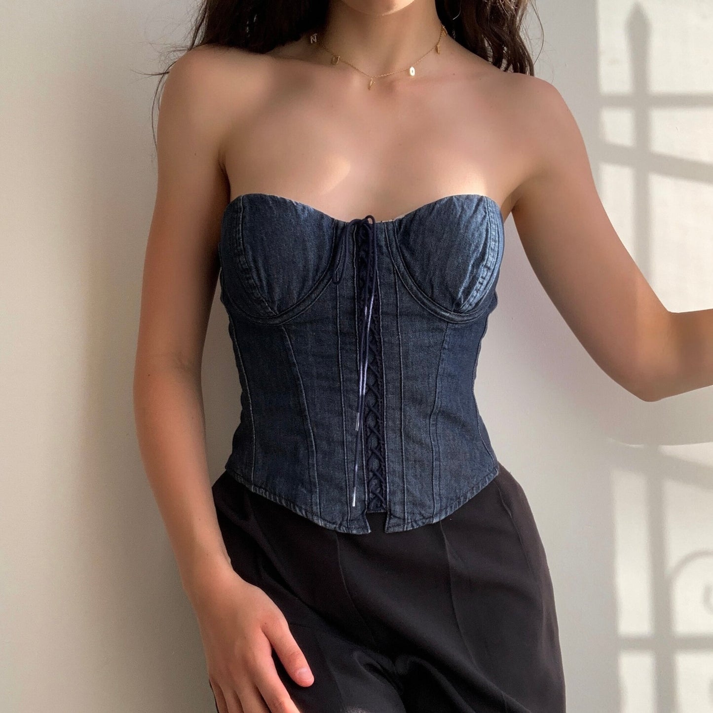 Ralph Lauren Denim Bustier (S/M)