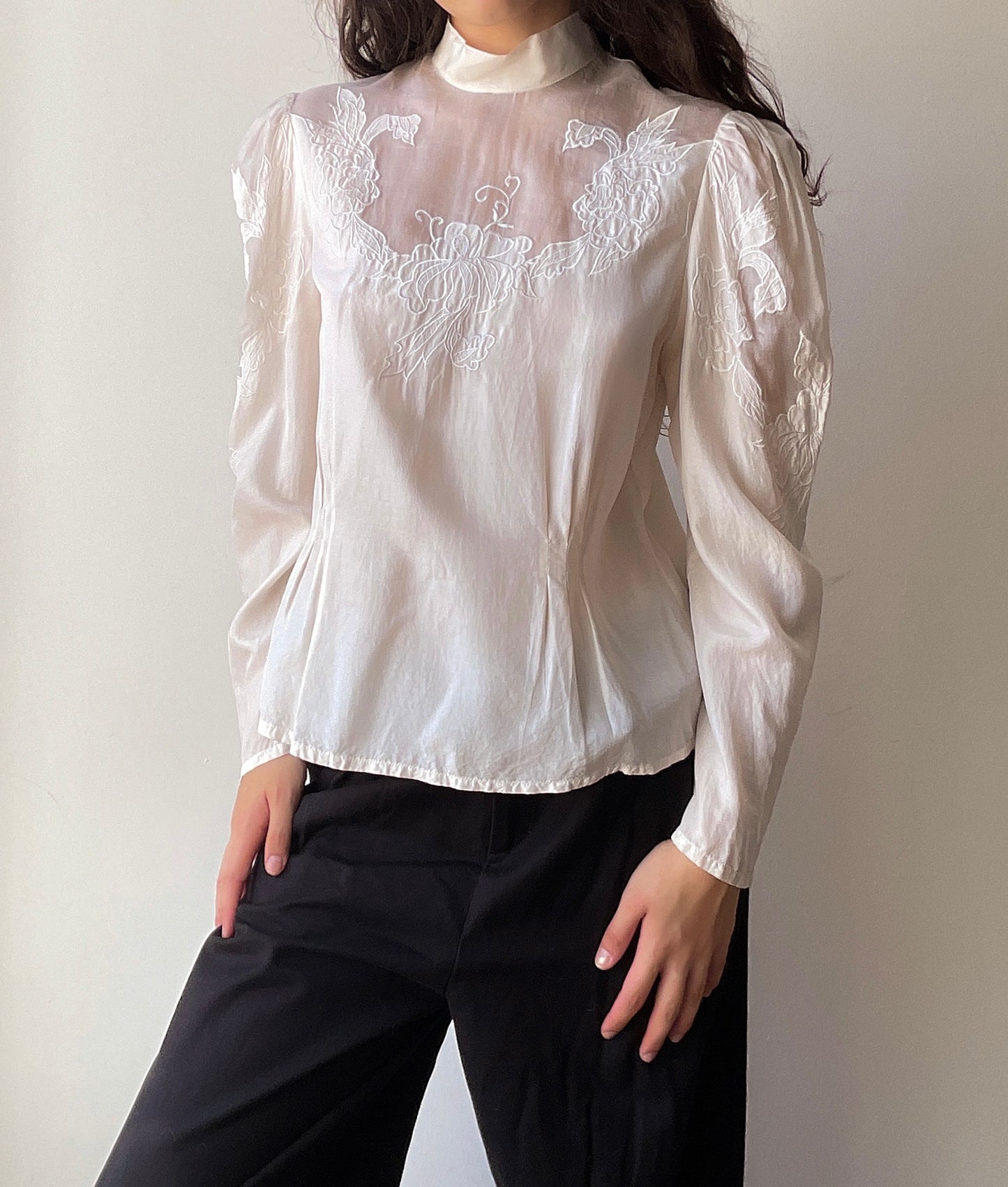 Silk Swan Blouse (XS/S)