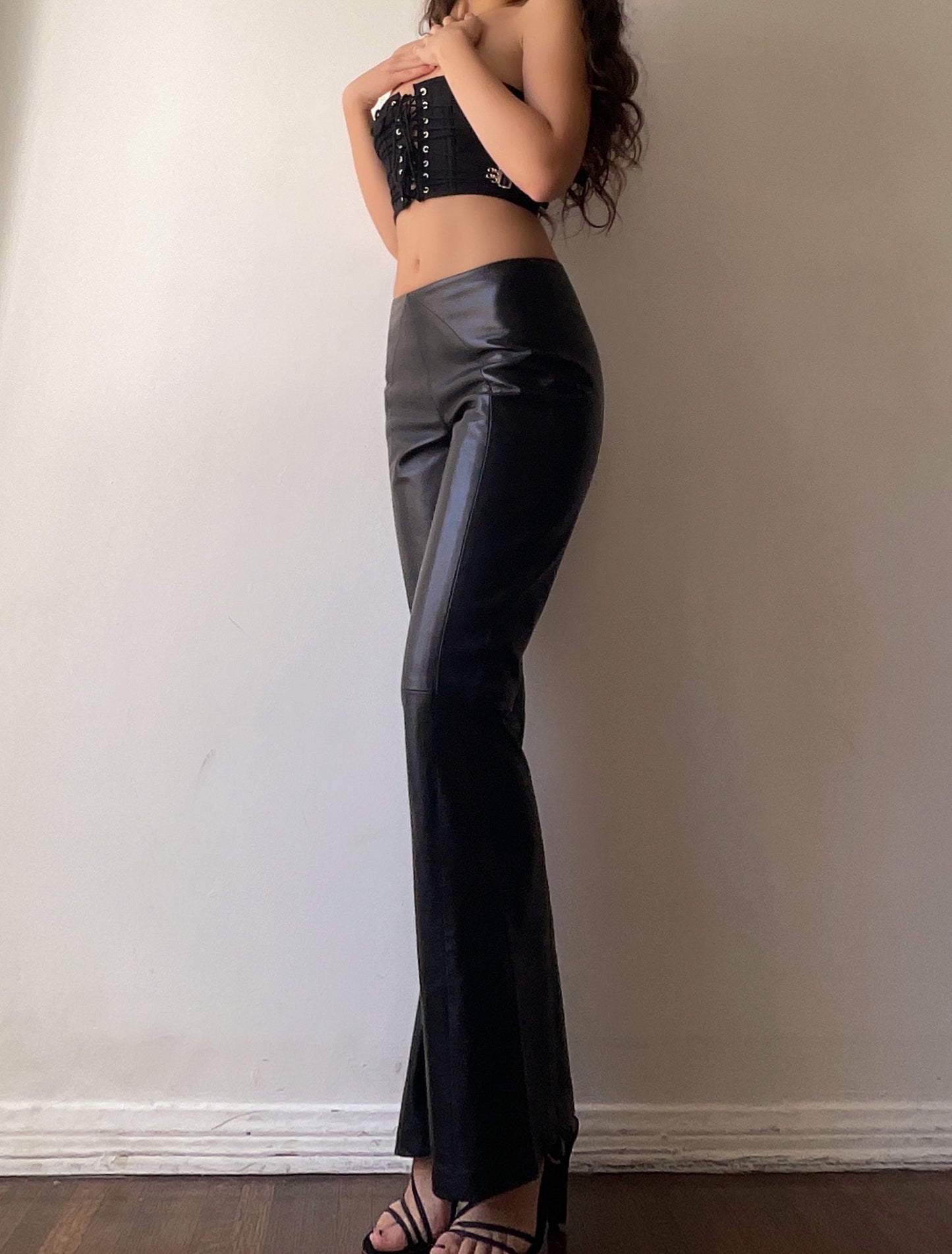 Buttery Flared Leather Trousers