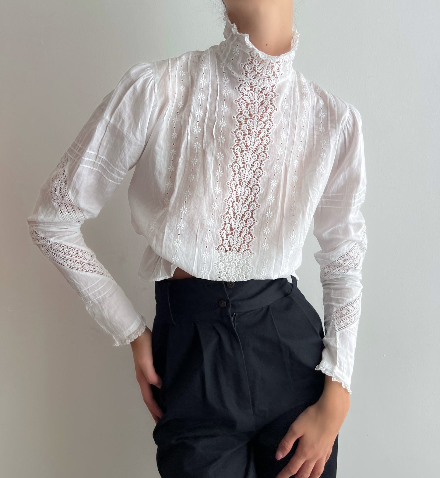 Edwardian Cotton Blouse (XXS/XS)