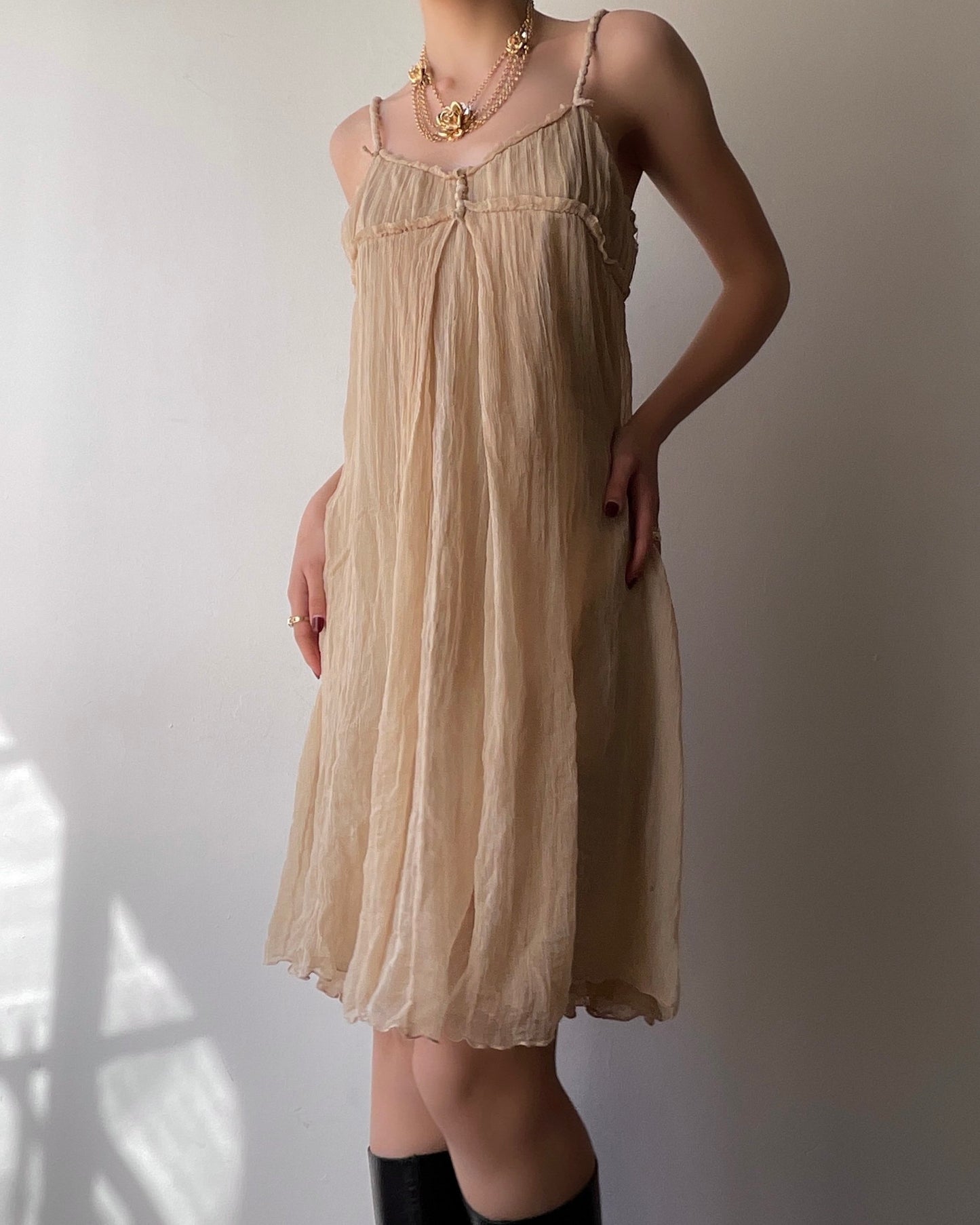 Silk Pleated Dress (XS/S)