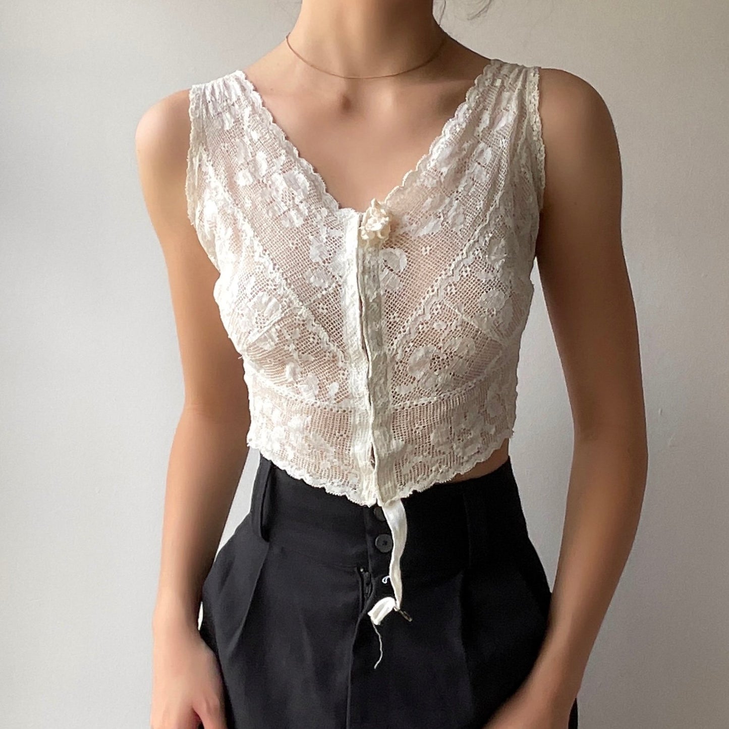Edwardian Lace Crop Top (XS/S)
