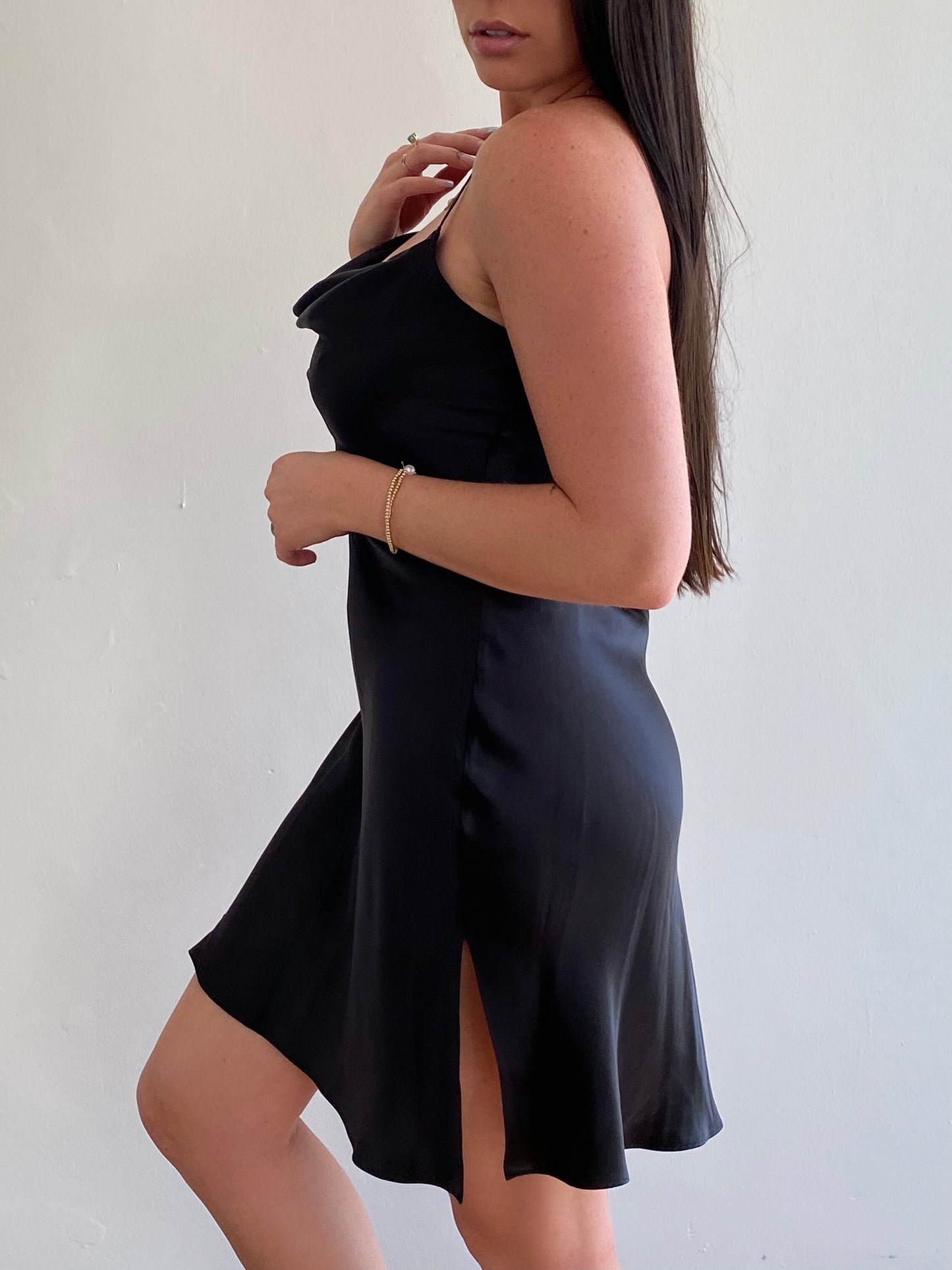 Midnight Silk Slip (L)