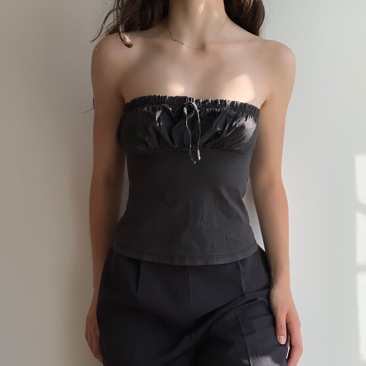 Y2K Ruched Tube Top (M)