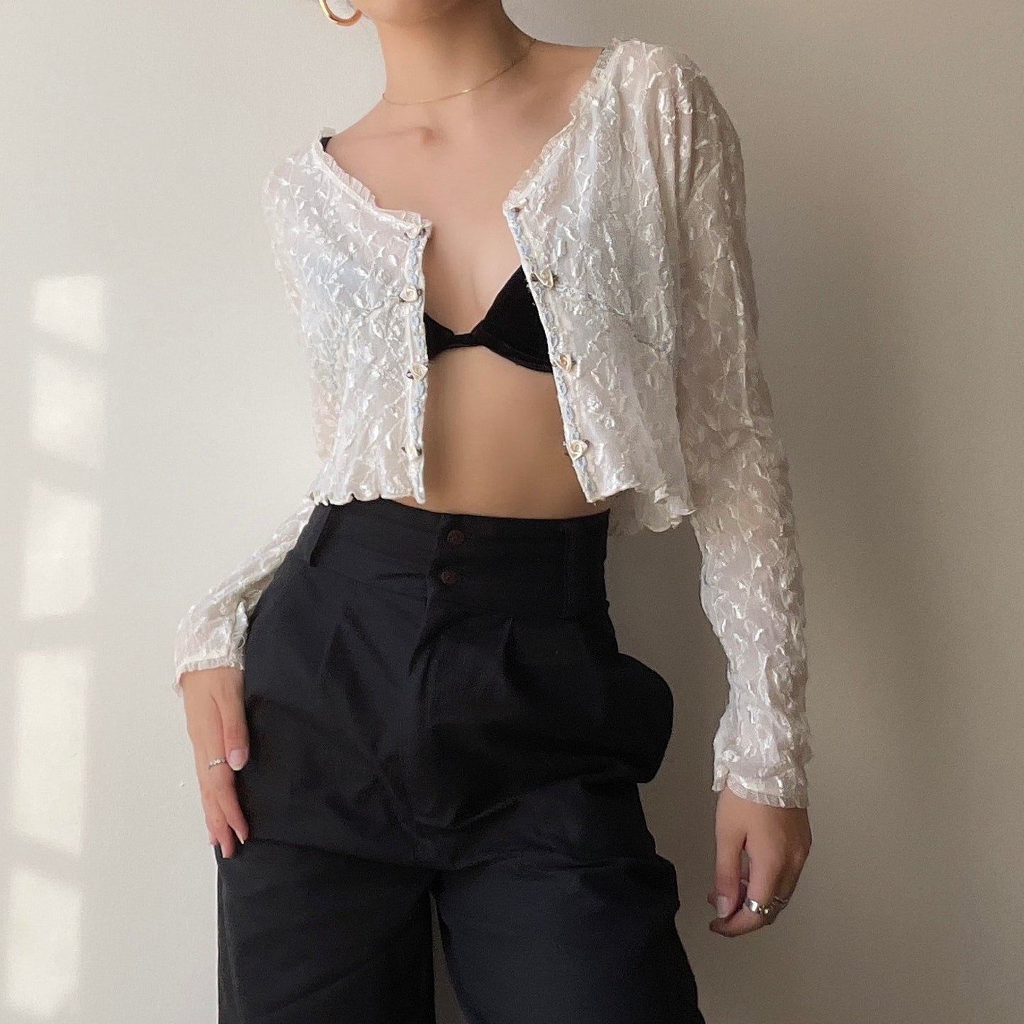 White Rose Garden Cardigan (S/M)