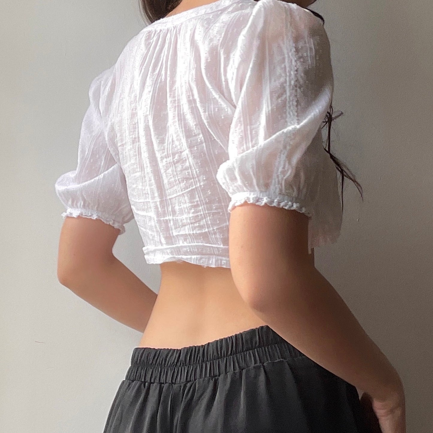 Cotton Cropped Blouse (XXS/XS)