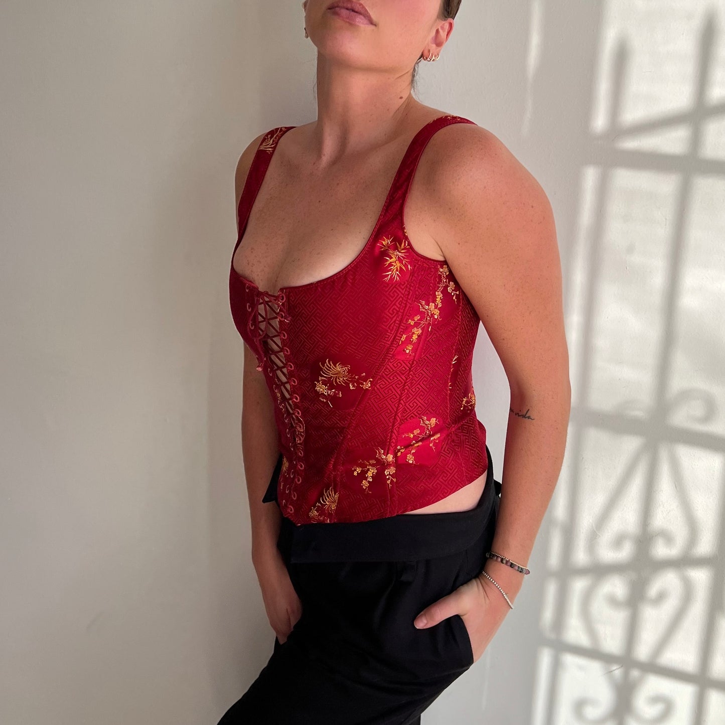 Lace-up Bordeaux Corset (M)