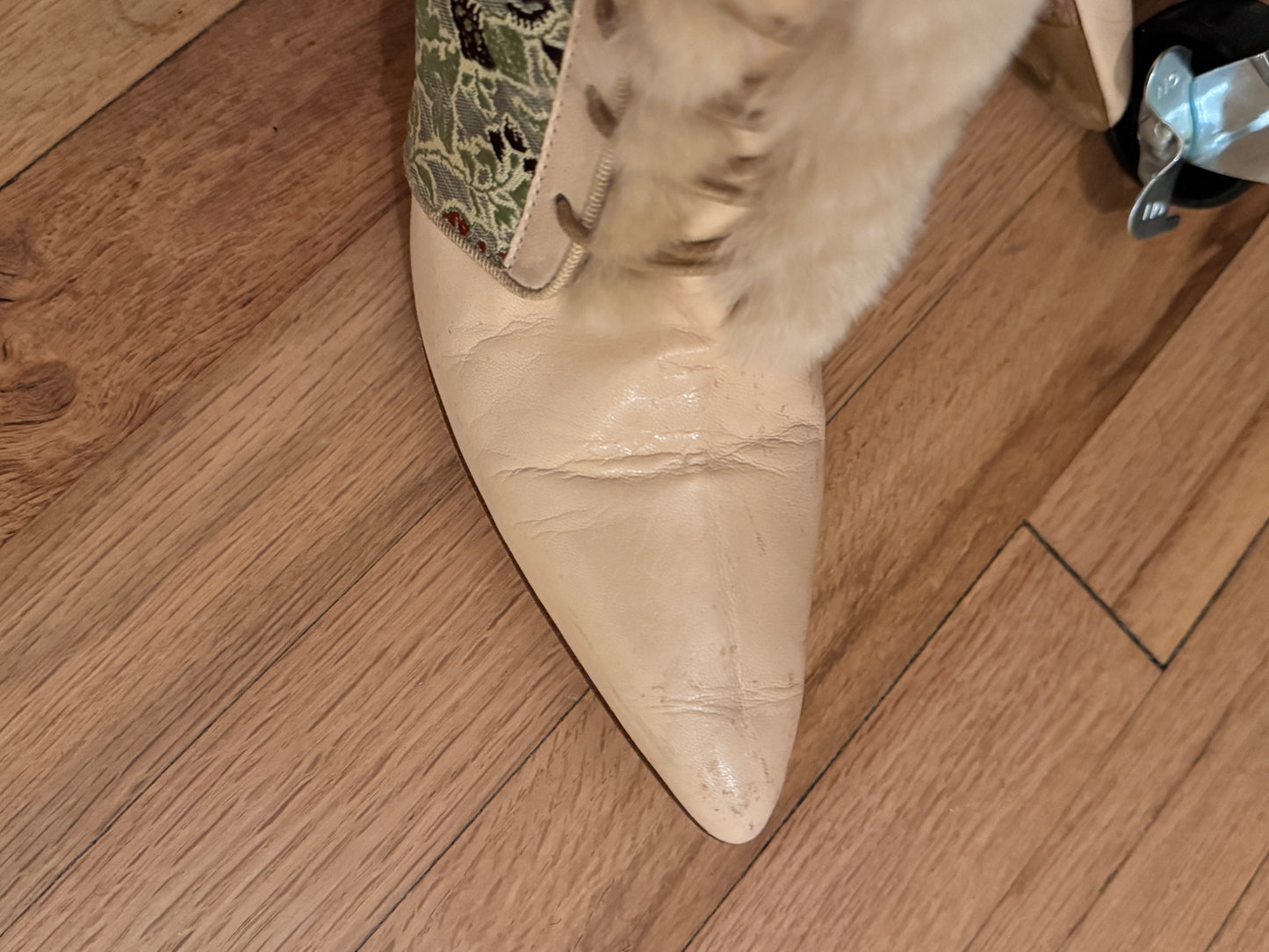 Tapestry Fur Boots (7.5 US)