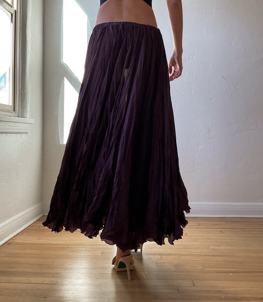 Pleated Silk Skirt (S)