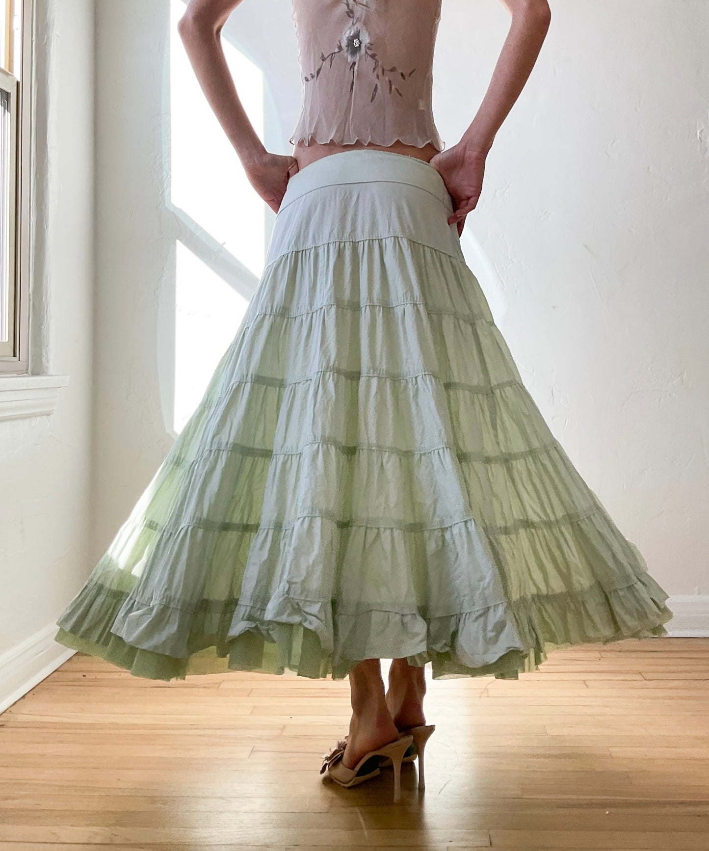 1970s Mint Skirt (XXS/XS)