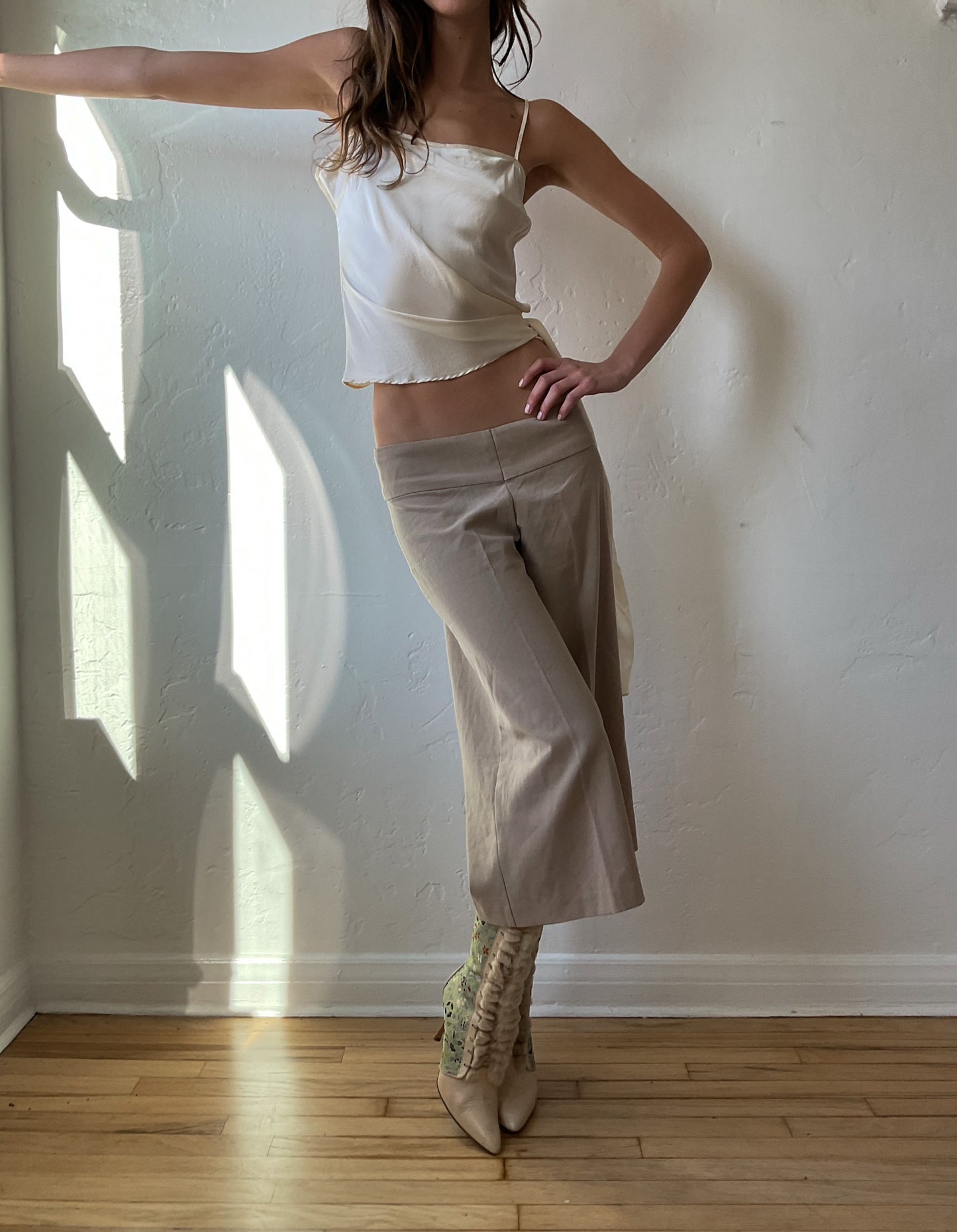 Tan Wide Leg Capris (XS/S)