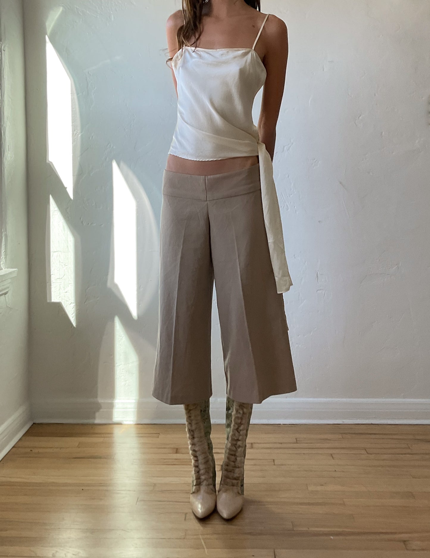Tan Wide Leg Capris (XS/S)