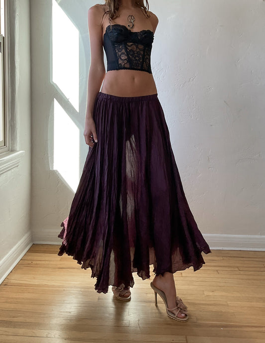 Pleated Silk Skirt (S)
