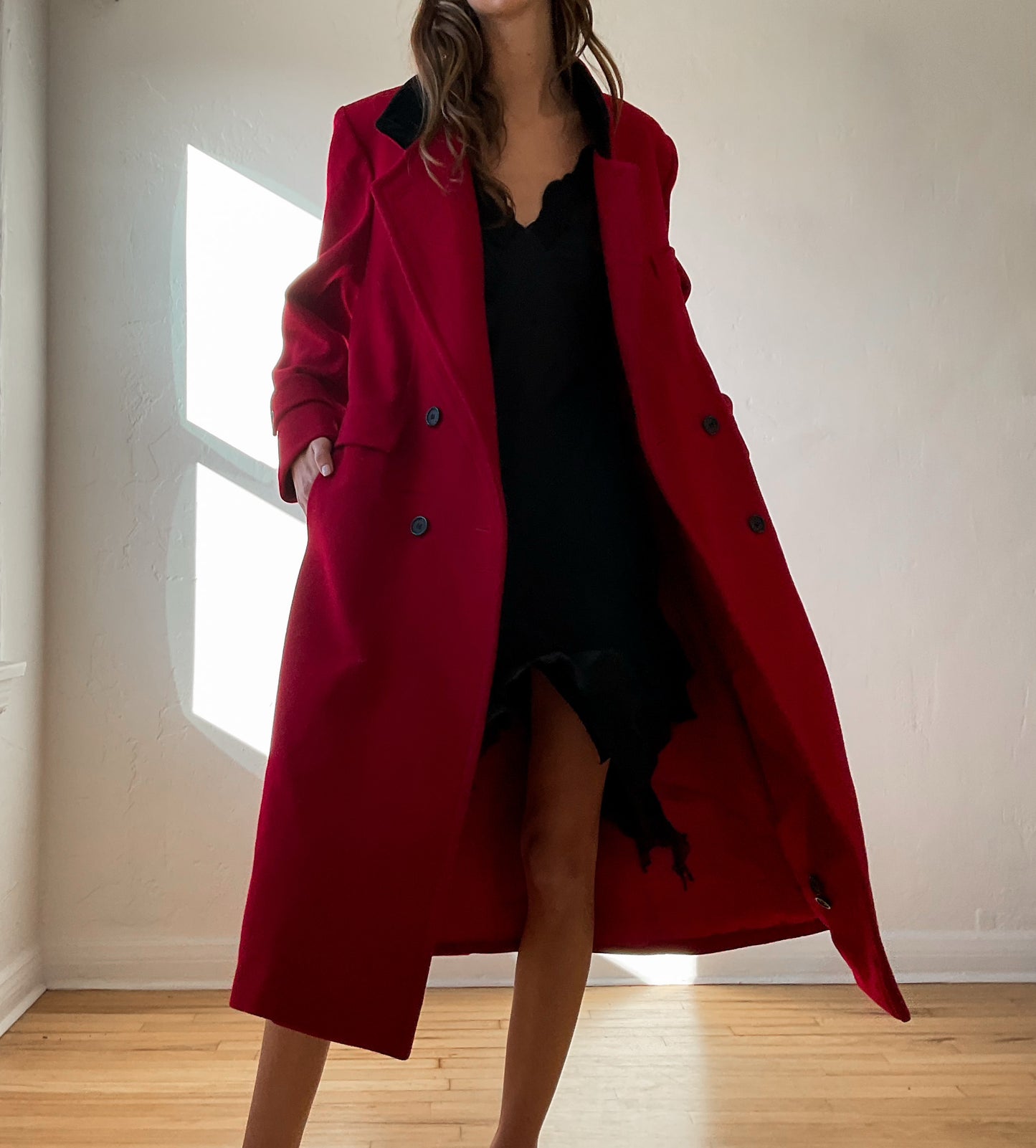 Cherry Wool Coat (S/M)