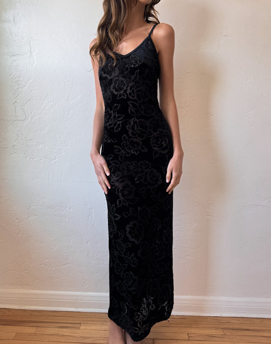 90s Velvet Dress (S/M)