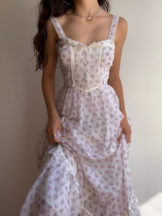 Gunne Sax Floral Gown (XS/S)