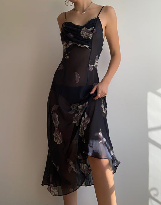 Floral Silk Dress (S)