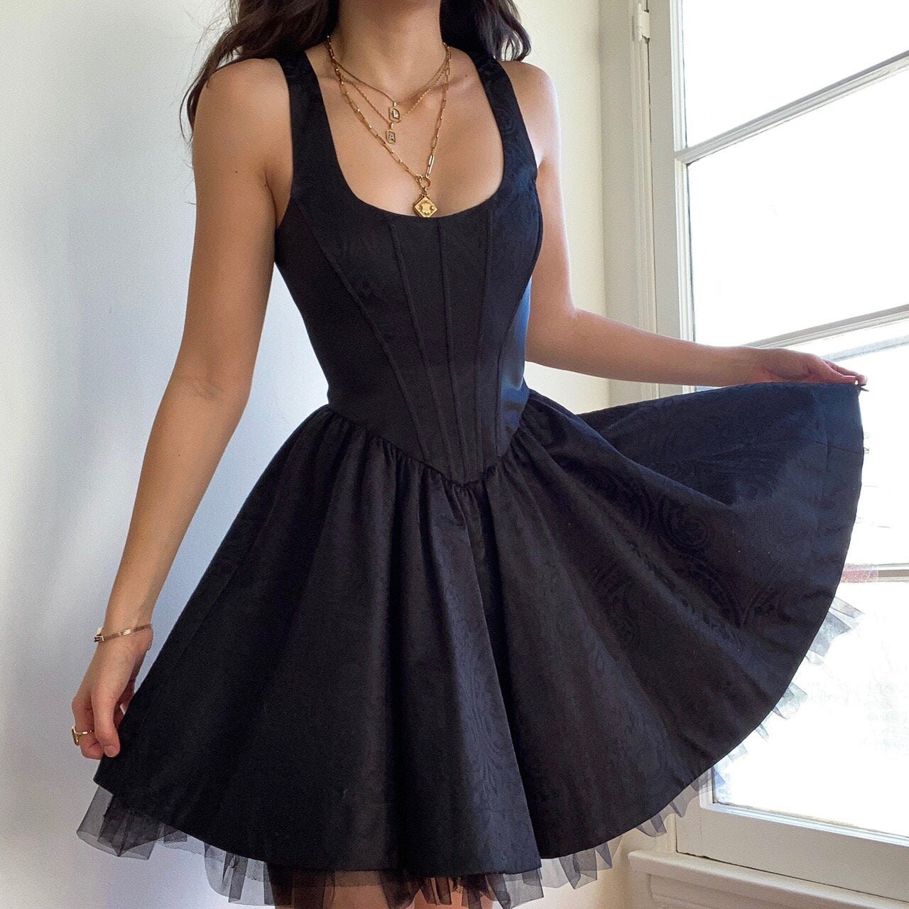 Midnight Corset Dress (S/M)