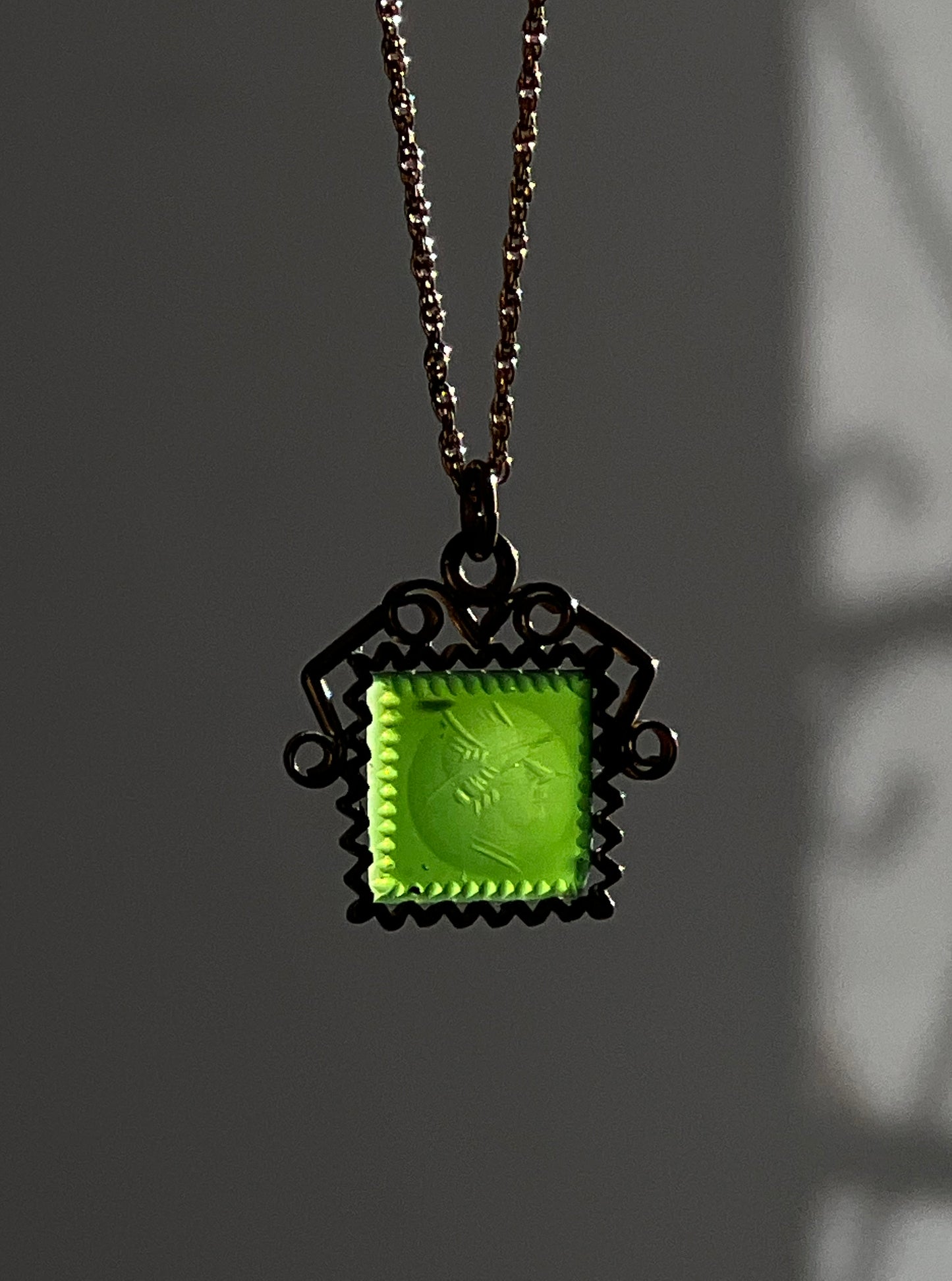 Green Intaglio Necklace
