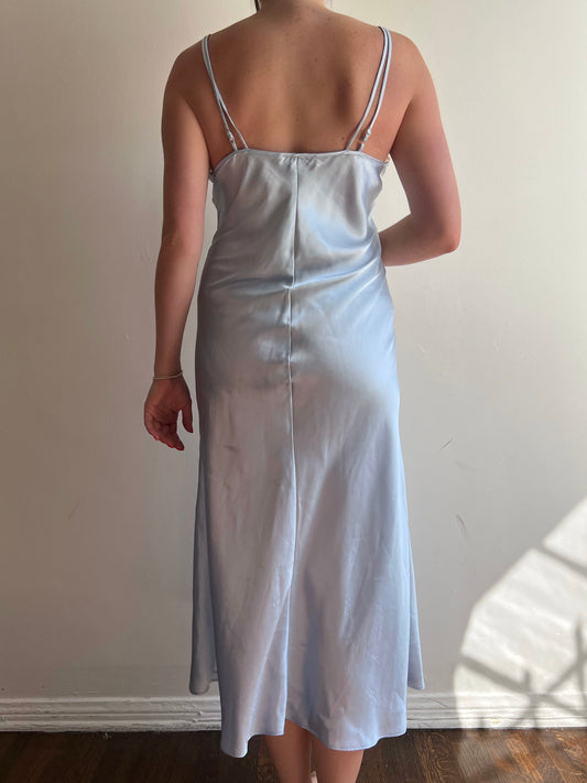 Ice Blue Satin Gown (M/L)