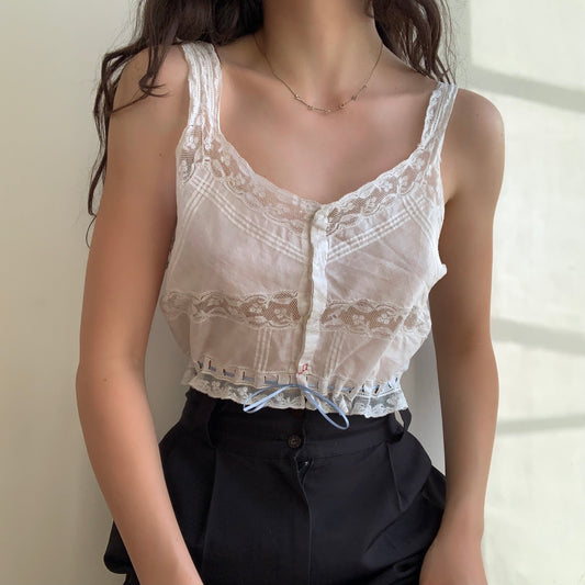 Lace Cotton Camisole (S/M)