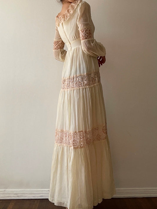 1970s Butterscotch Gown (XS/S)