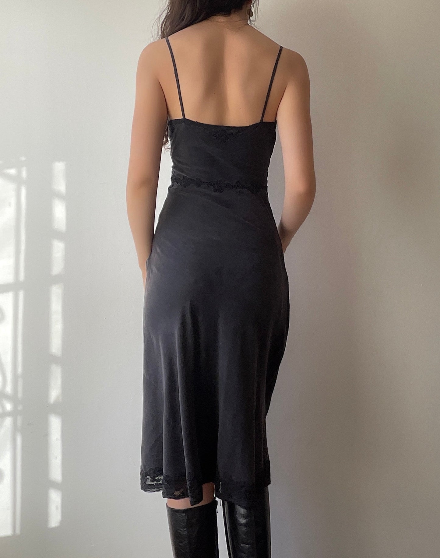 1960s Midnight Silk Dress (XXS/XS)