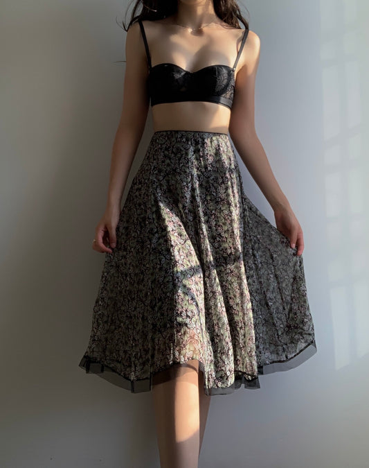 Silk Floral Skirt (29")