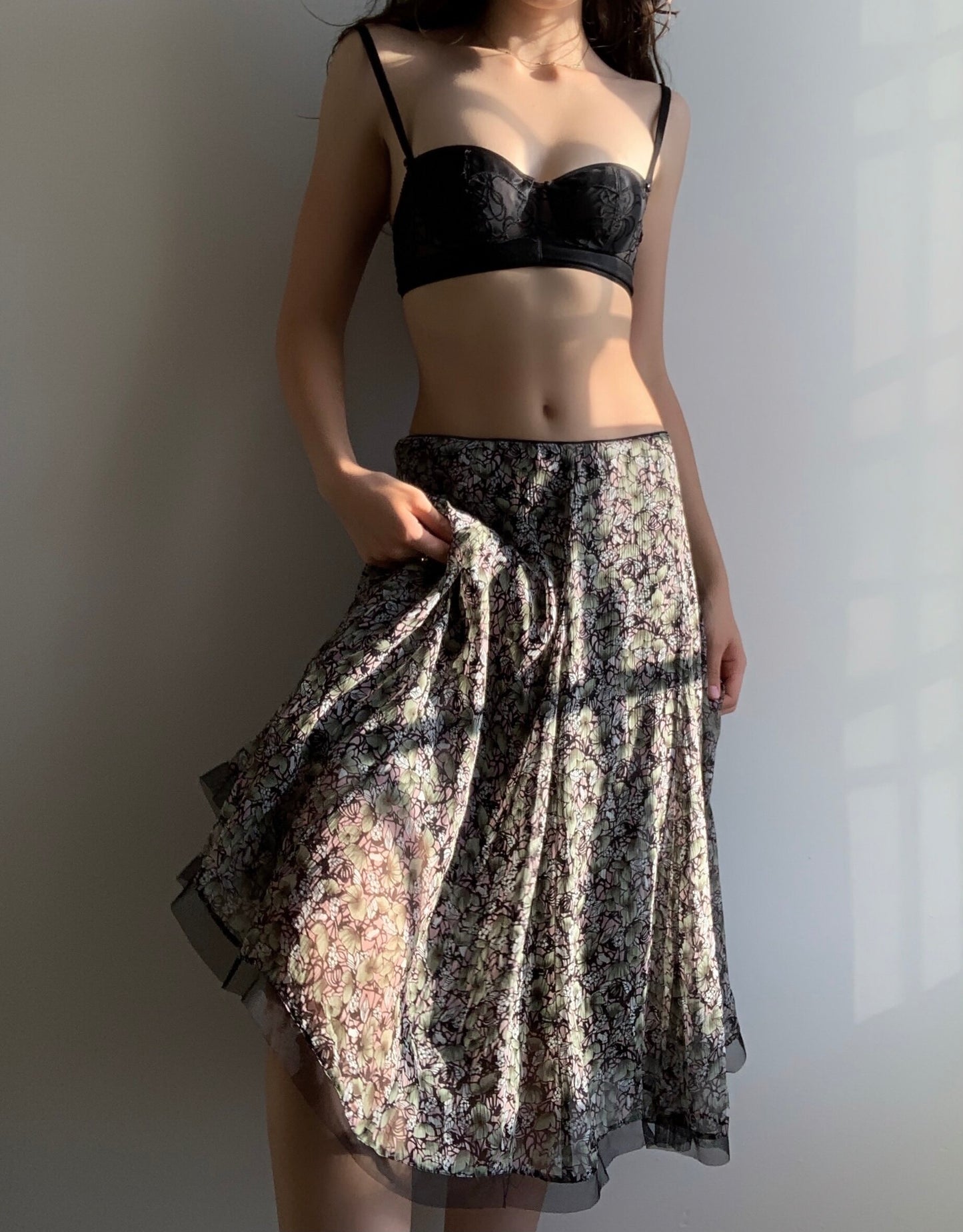 Silk Floral Skirt (29")