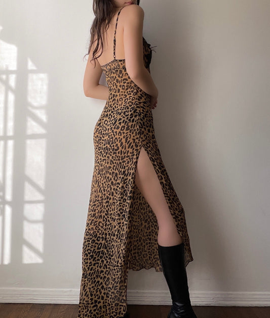 Silk Leopard Gown (XS/S)