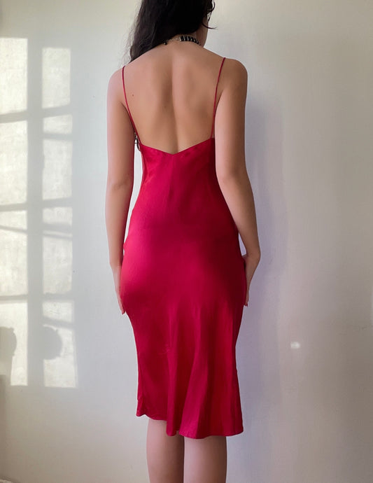 Cherry Silk Gown (XS/S)
