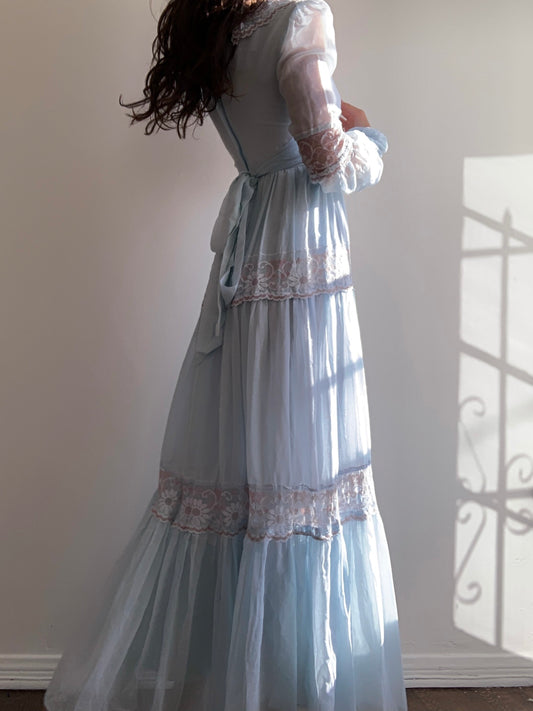 Gunne Sax Blue Bird Gown (XS/S)