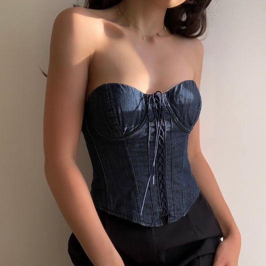 Ralph Lauren Denim Bustier (S/M)