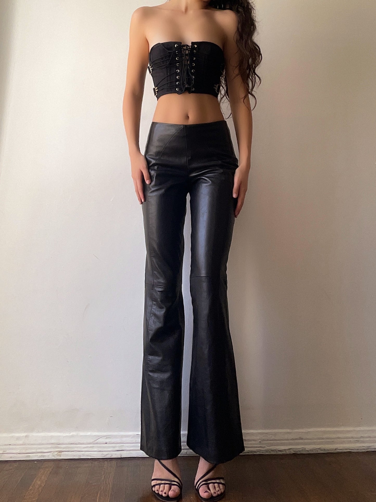 Buttery Flared Leather Trousers