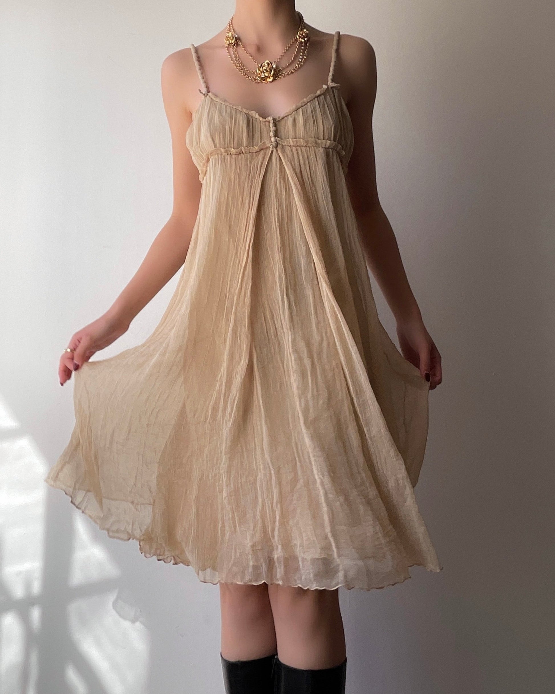 Silk Pleated Dress (XS/S)