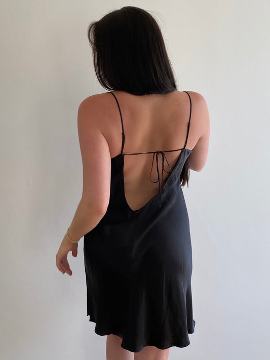 Midnight Silk Slip (L)