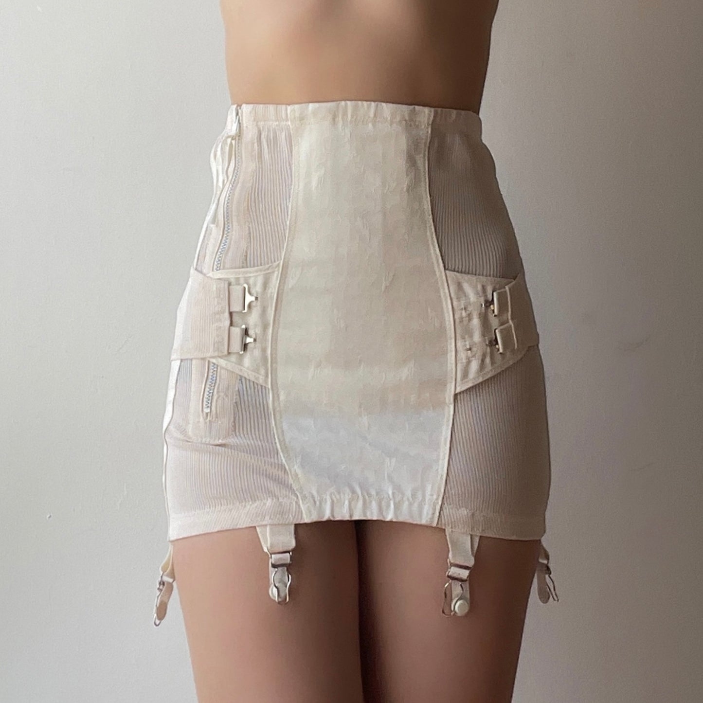 1960s Ivory Girdle Skirt (XS/S)