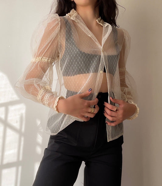 1970s Sheer Blouse (XS/S)