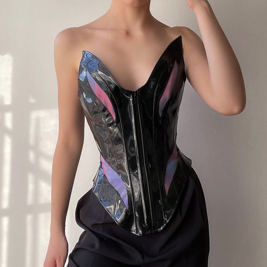 Futuristic Lace-Up Corset (XS-M)